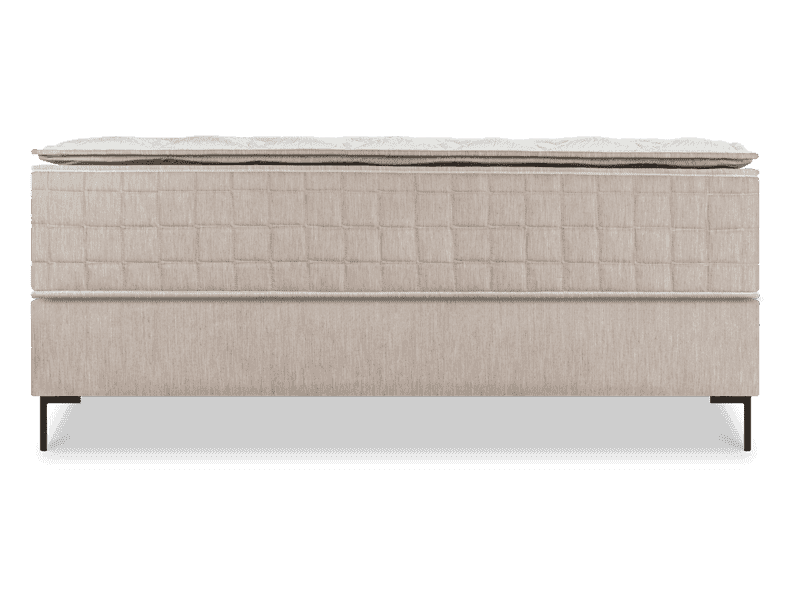 Conjunto de cama box com colchão Restonic, still de estúdio em fundo branco